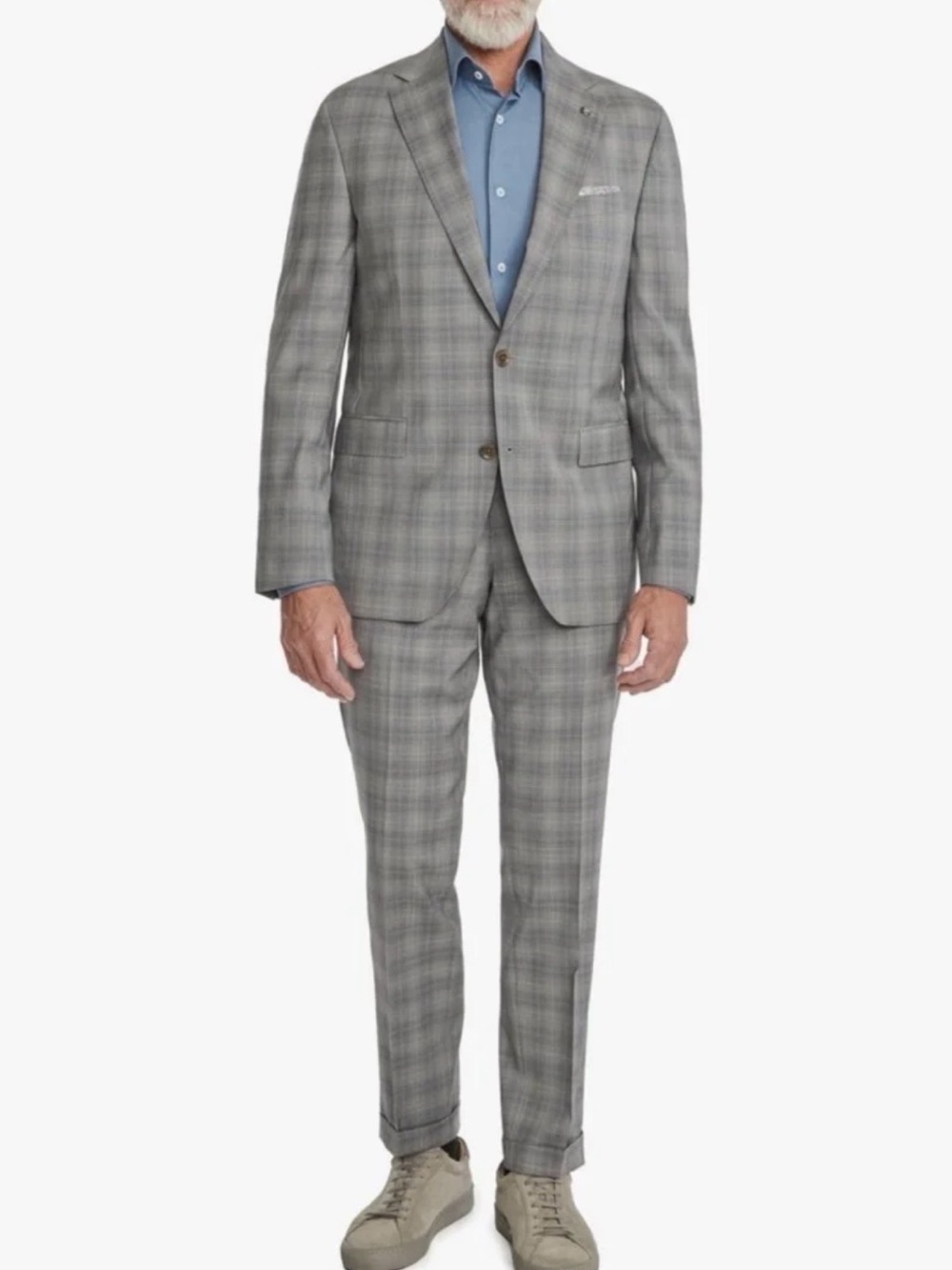 Jack Victor Espirit Deco Plaid Wool Suit 44R